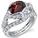 Statuesque 2.25 Carats Garnet Ring in Sterling Silver Size 5 to 9