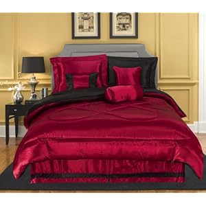 New Queenking Size Satin Comforter Black