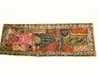 Table Runner Olive Green Beaded Sari Wall Hanging Tapestry India 70"x24"