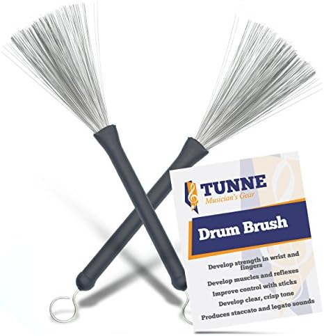 Tunne Wire Drum Brush With Retractable Hanger And Bristles Produces Clear, Crisp Tone