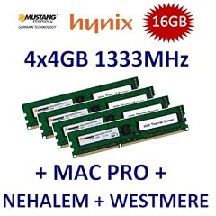16GB Dual Channel Kit Mustang / Hynix 4 x 4GB DDR3 1333Mhz PC3-10600E 240pin, ECC Unbuffered, 256Mx8 18 Chip, Dual Rank, DIMM, 1.5V, CL9 with Thermal Sensor f�r Apple MacPro 2009 + 2010 4.1 5.1 und DDR3 Workstations