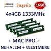 16GB Dual Channel Kit Mustang / Hynix 4 x 4GB DDR3 1333Mhz PC3-10600E 240pin, ECC Unbuffered, 256Mx8 18 Chip, Dual Rank, DIMM, 1.5V, CL9 with Thermal Sensor f�r Apple MacPro 2009 + 2010 4.1 5.1 und DDR3 Workstations