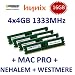 16GB Dual Channel Kit Mustang / Hynix 4 x 4GB DDR3 1333Mhz PC3-10600E 240pin, ECC Unbuffered, 256Mx8 18 Chip, Dual Rank, DIMM, 1.5V, CL9 with Thermal Sensor f�r Apple MacPro 2009 + 2010 4.1 5.1 und DDR3 Workstations