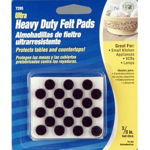Waxman 4729595N Self-Stick Round Felt Pads, Brown, 3 8-Inch by 