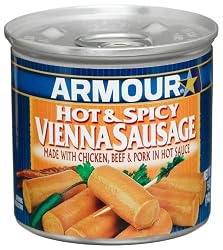 Armour Hot & Spicy Vienna Sausage, 5-Ounce Cans (Pack of 24)
