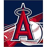 Anaheim Angels MLB Royal Plush Raschel Blanket (Big Stick Series) (50x60)