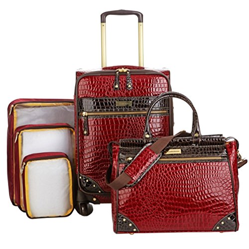 Samantha Brown 5piece Classic Luggage Set Burgundy All Travel Bag