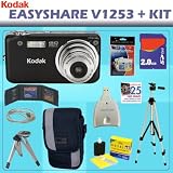 Kodak EasyShare V1253 12.1MP HD Digital Camera (Black) + 2GB Deluxe Accessory Kit