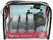 Flybags - TSA Compliant Toiletry Bag with Pink Scissors Insert Design and Leather Tri...