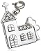 Sterling Silver 1/10 cttw Diamond Church Charm