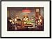 Black Framed/Matted Print 17x23, Passing the Ace Under the Table (Dog Poker)
