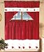 STRAWBERRY EMBELLISHED TIER CURTAIN AND SWAG SET, 36" Long Curtains & Swag Top