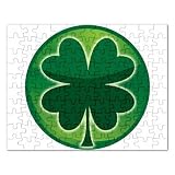 Jigsaw Puzzle Rectangular of Green Shamrock (Celtic, Club, Gold, Irish, Ireland, Little, Charm,...