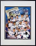 Los Angeles Dodgers 2007 Team Composite Double Matted 8 x 10 Photograph in Black Anodized Alumi