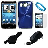 Blue Metallic Crystal Hard Protector Snap On Case Cover for HTC Inspire 4G  ....