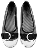 Dark Ali Women's Kelly Gray Ballet Flat Shoes with Buckle