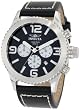 Invicta Men's 1427 II Collection Chronograph Black Dial Leather Watch
