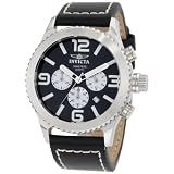 Invicta Men's 1427 II Collection Chronograph Black Dial Leather Watch