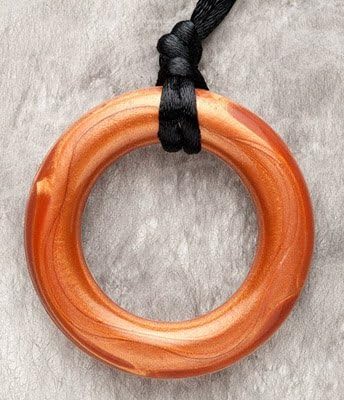 Smart Mom Teething Bling Ring Pendant Necklace (Bronze Ring)