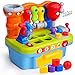 ORWINE Musical Learning Workbench Toddler Toys for Boys Girls Kid Baby Early Education Toys for 1 2 3 4 Years Old Construction Workbench Pretend Play Sound Effect Light Shape Sorter Tool Birthday Gift