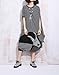 ELLAZHU Women Baggy Bat Wing Asymmetric Hem T-shirt Shirt Onesize GY356 Stripe