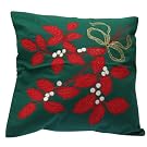 Luxurious Embroidered Floral Design Cushion Cover (Cushion pad not included)