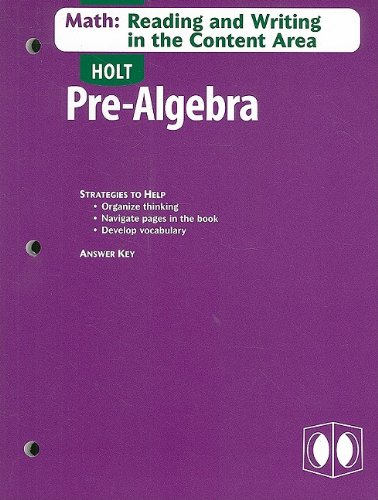Holt Algebra 2: Math: Reading and Writing in the Content Area with Answer Key