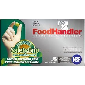 LATEX, GLOVES, 200, 2 boxes, LARGE, GLOVE, NEW, SAFETY GRIP, POWER-FREE, SPECIAL TEXTURED GRIP, for, FOOD SERVICE, or GENERAL USE, for HAND HYGIENE, or, HANDS ON PROTECTION, NATURAL RUBBER LATEX, NSF PROTOCOL P155,