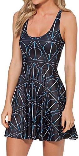 Cooped dresses Women's Hot Harry Potter Deathly Hallows Skater Dress BlackLarge