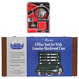 Mr. Bar-B-Q 160171 5-Piece Tool Set with Wood Case and Flex Neck Grill Light Set