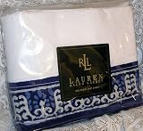 Ralph Lauren Blue Seychelles Border Queen Flat Sheet
