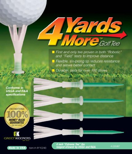 4 Yards More Reduced Friction Golf Tee; 1-3/4