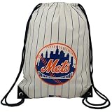 New York Mets White Pinstripe Nylon Drawstring Backpack