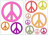 51IvOAMDPEL. SL160  Lot 26 Studio P1577 L Add Heres Peace Signs Wall Stickers, Orange, Red, Purple and Yellow, 10 1/4 by 15 Inch