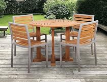 Big Sale Caluco Teak and Aluminum 5 Pc Dining Set