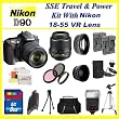 Nikon D90 SLR Digital Camera with Nikon 18-55mm VR Lens + Huge SLR Lens Accessories Package