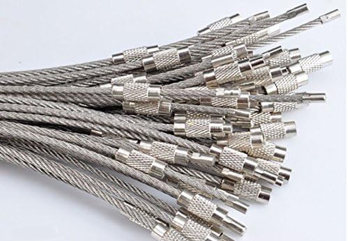 The outdoor the multifunction wire rope keyring boutique stainless steel key ring wire chain 5 pcs