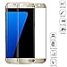 Galaxy S7 Edge Screen Protector, iNINJA(TM) Premium Mirror Tempered Glass Cell Phone Touch 3D Screen Protector with Bubble Free, Anti Glare Scratch Reflective(2016) - Gold