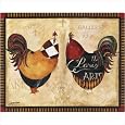 12" x 15" Paris Roosters Design Cutting Board