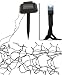 Set of 200 Wide Angle LED Pure White Solar Powered Christmas Lights - Green Wire