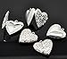 Yueton 10pcs Silver Round and Heart Shape Plated Photo Locket Frame Pendants (Silver)