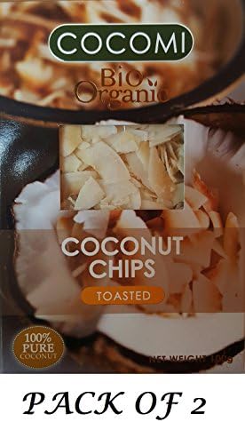 Cocomi Bio Coconut Chips Toasted (PACK OF 2!) USDA Certified Organic 100g