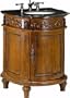 Chelsea 26 Inch Antique Oak Sink Cabinet with Black Granite Top, BLACK 26"W, ANTIQUE OAK