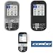 Electronics : Durable Flexible Soft Silicone Skin Black + Clear Cases + Premium Reusable LCD Screen Protector for Palm Centro 690 685 Smartphone