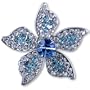 Vintage Blue And Clear Crystal Peach Blossom Brooch Gifts