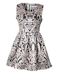 Sexy General Print Sleeveless Summer Jacquard  Dress