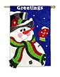 Snowman Greetings Regular Size Applique Flag
