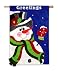 Snowman Greetings Regular Size Applique Flag