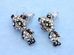 Panda Love - Kawaii Mini Pnada Crystal Earrings
