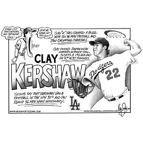Clay Kershaw Illustration Los Angeles Dodgers by Ken Jones for MLN Sports